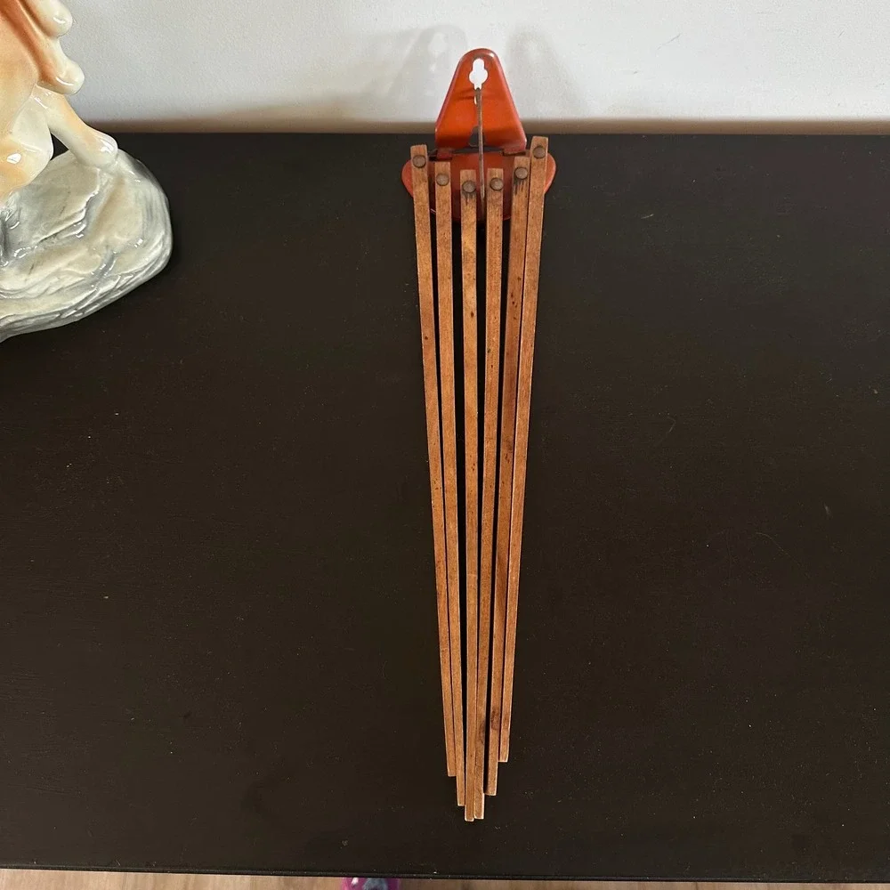 Vintage Wall Mount Wooden Drying Rack 5 Arm Folding Laundry Clothes Towel Hanger